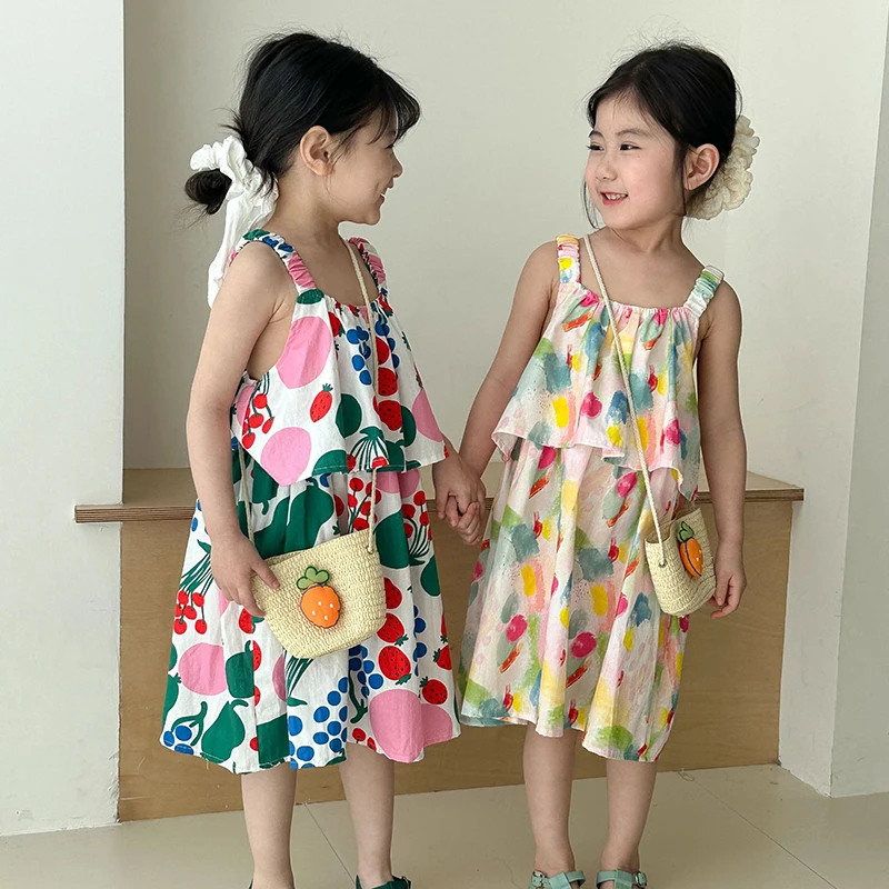 Vestido sin espalda de verano con tirantes para niñas y niños - imagen 4