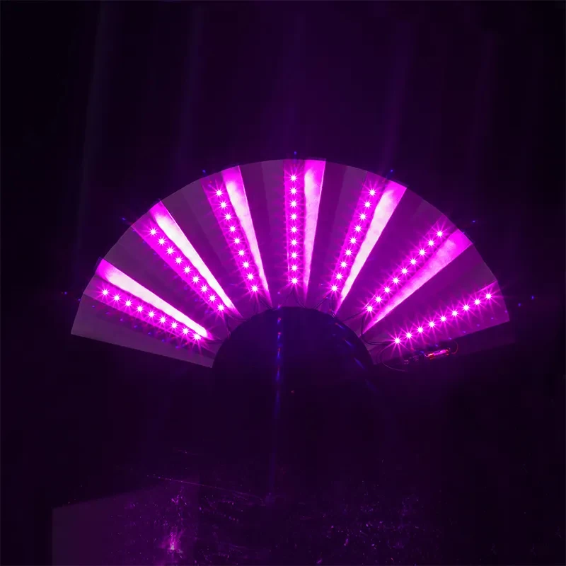 Abanico LED plegable luminoso para fiestas y espectáculos nocturnos - imagen 3