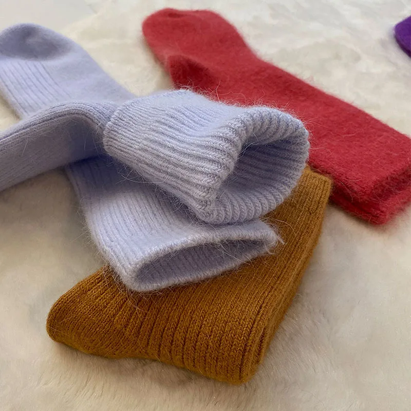 Calcetines de lana media gruesa para mujer – Pelo de conejo y Cachemira - imagen 5