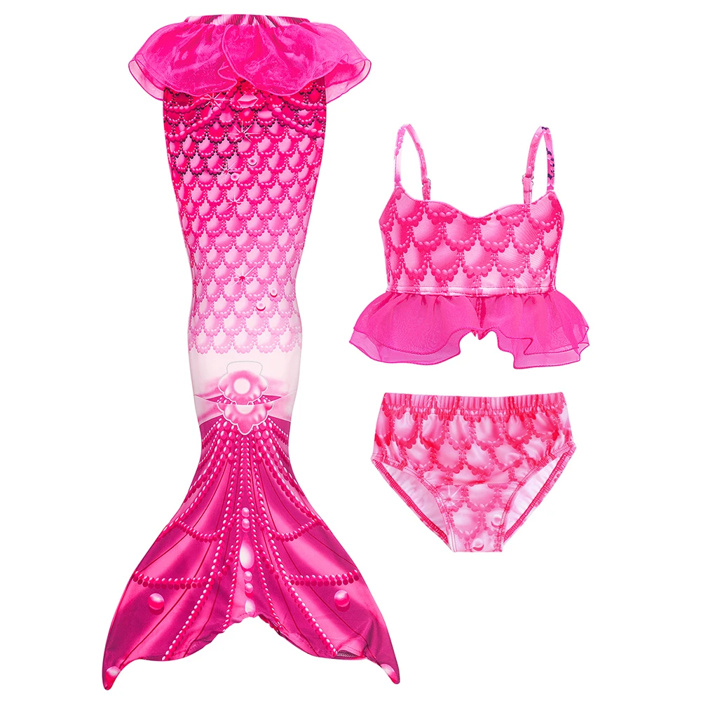 Traje de baño infantil sirena con falda tipo vestido princesa para nadar - imagen 3