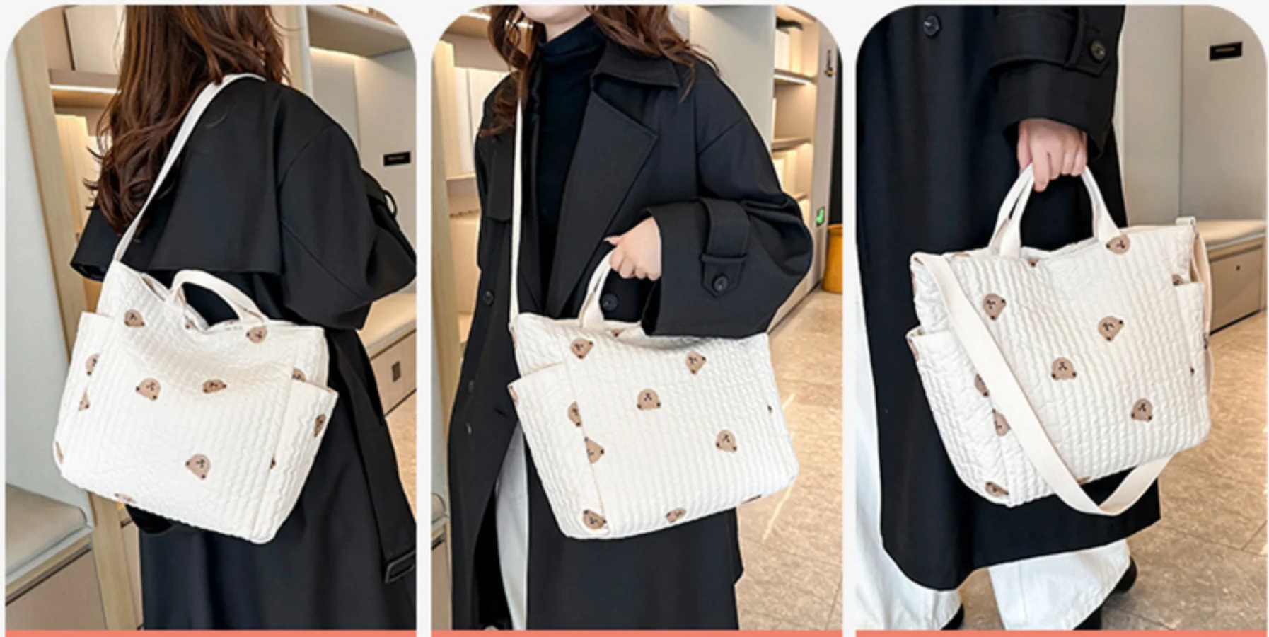 Bolso de mano para pañales con estilo