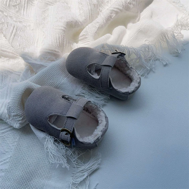 Zapatos de bebé para primeros pasos de felpa cálida, suela blanda - imagen 5