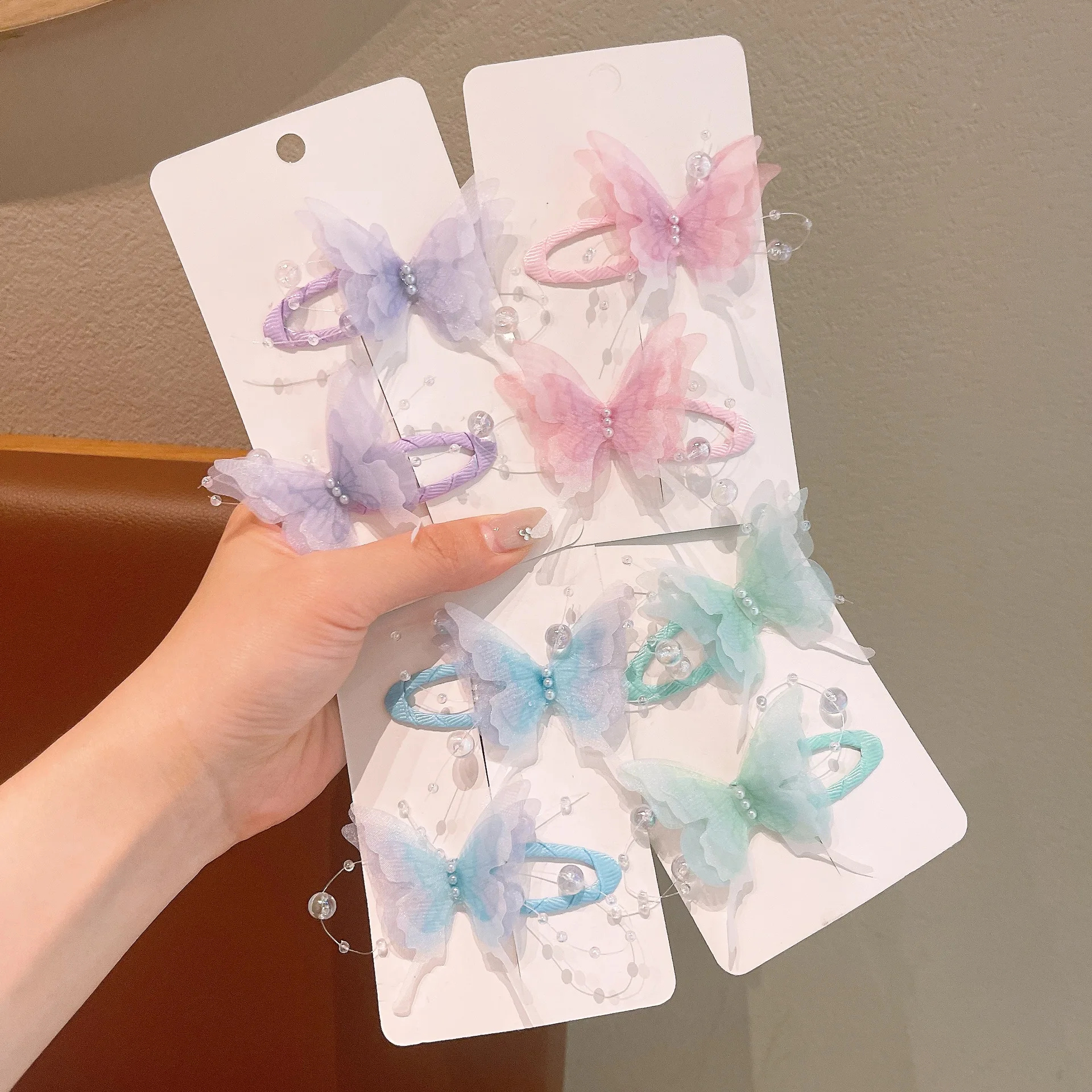 Súper Hada clip de pelo infantil mariposa en malla para niñas