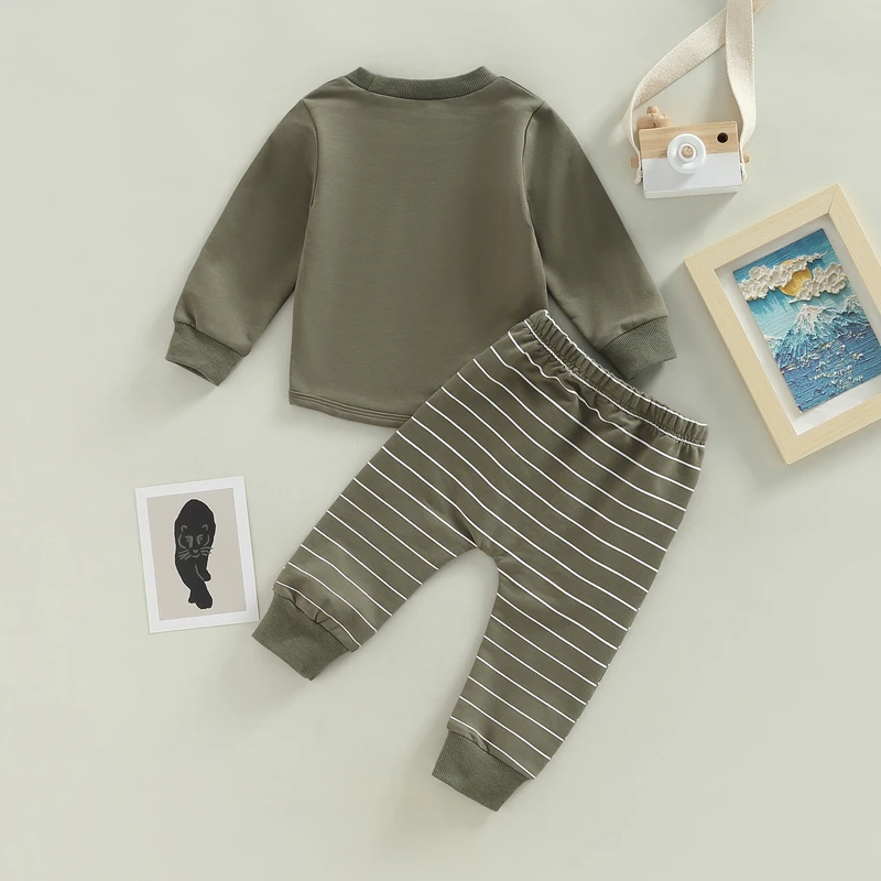 Conjunto de otoño para niño pequeño: chándal de rayas - imagen 2