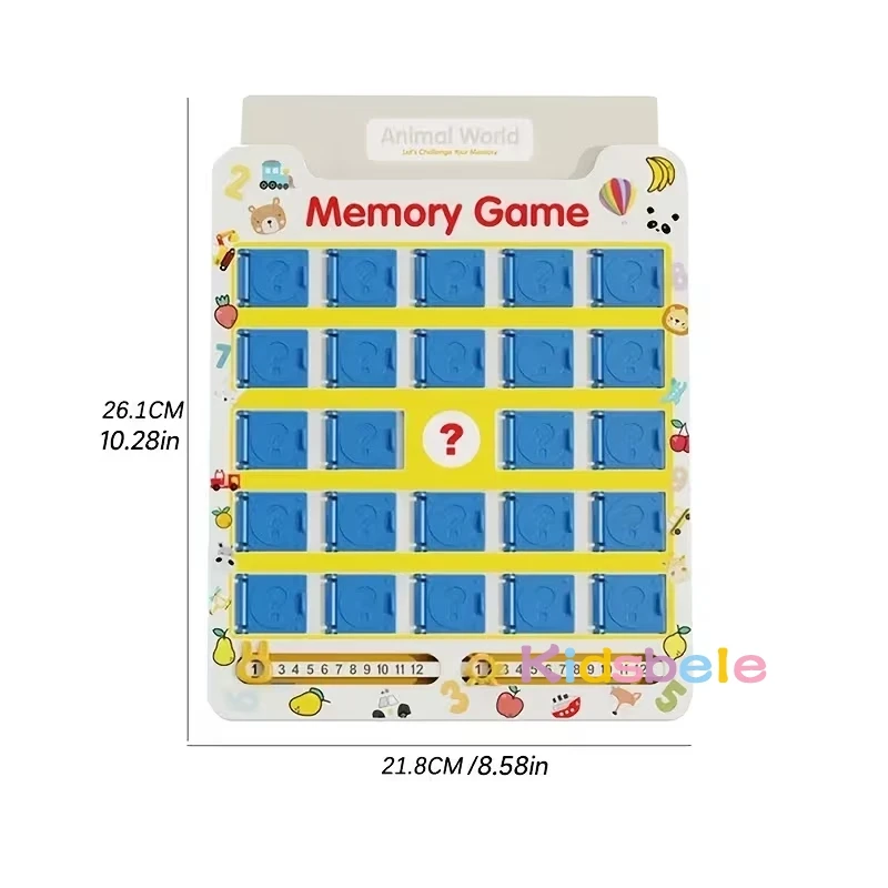 Juego de memoria de cartas volteables para niños – atención y concentración