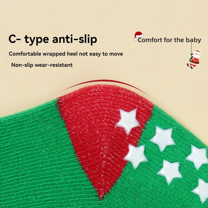 Calcetines de Navidad absorbentes de algodón para bebé unisex - imagen 3