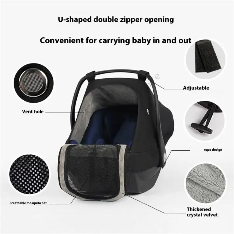 Funda parasol para silla coche bebé con mosquitera transpirable