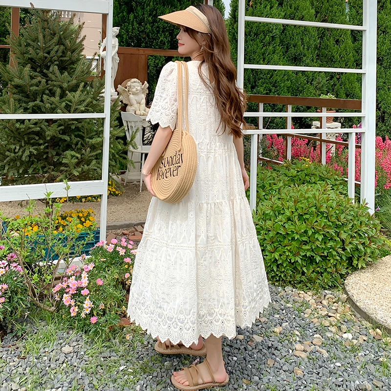 Zwangere Vrouw vestido de encaje verano manga corta - imagen 4
