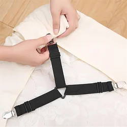 Correas para sábanas ajustables con clips de sujeción negras