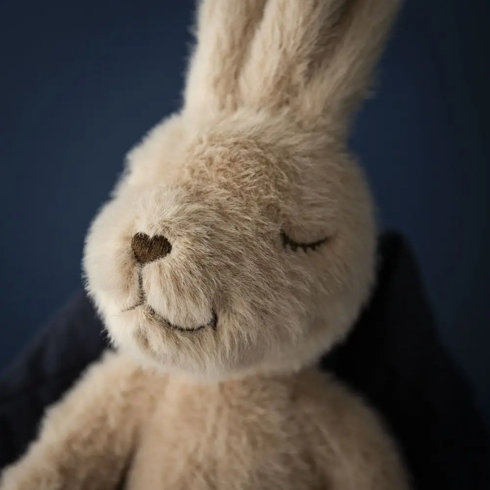 Peluche conejo de orejas largas con bufanda para decoración y juego - imagen 2