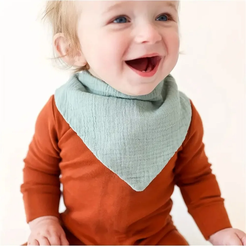 Babero bandana de algodón para bebé – Color sólido saliva eructar