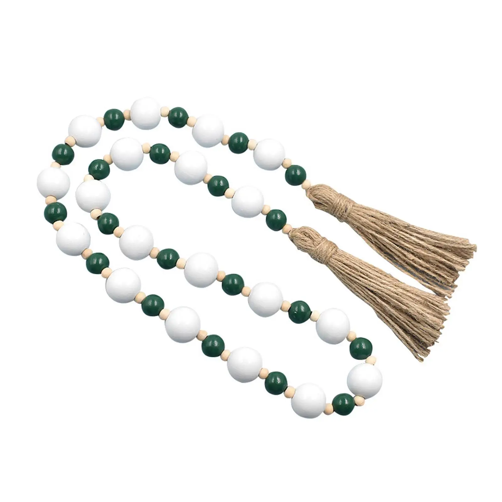 Guirnalda de cuentas madera multicolor con borlas para Navidad - imagen 5