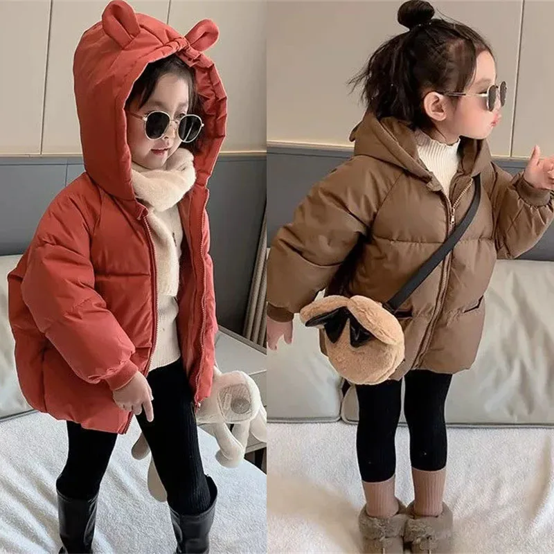 Abrigo cálido con capucha para niños y niñas de invierno - imagen 4