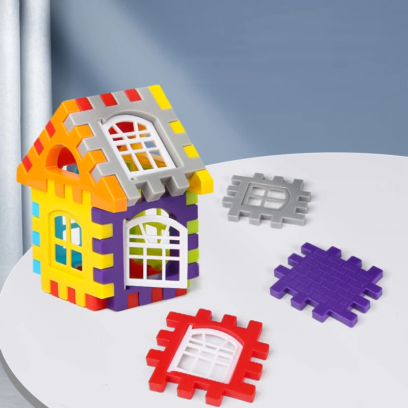 Bloques de construcción de plástico de colores para niños – Casa puzzle - imagen 3