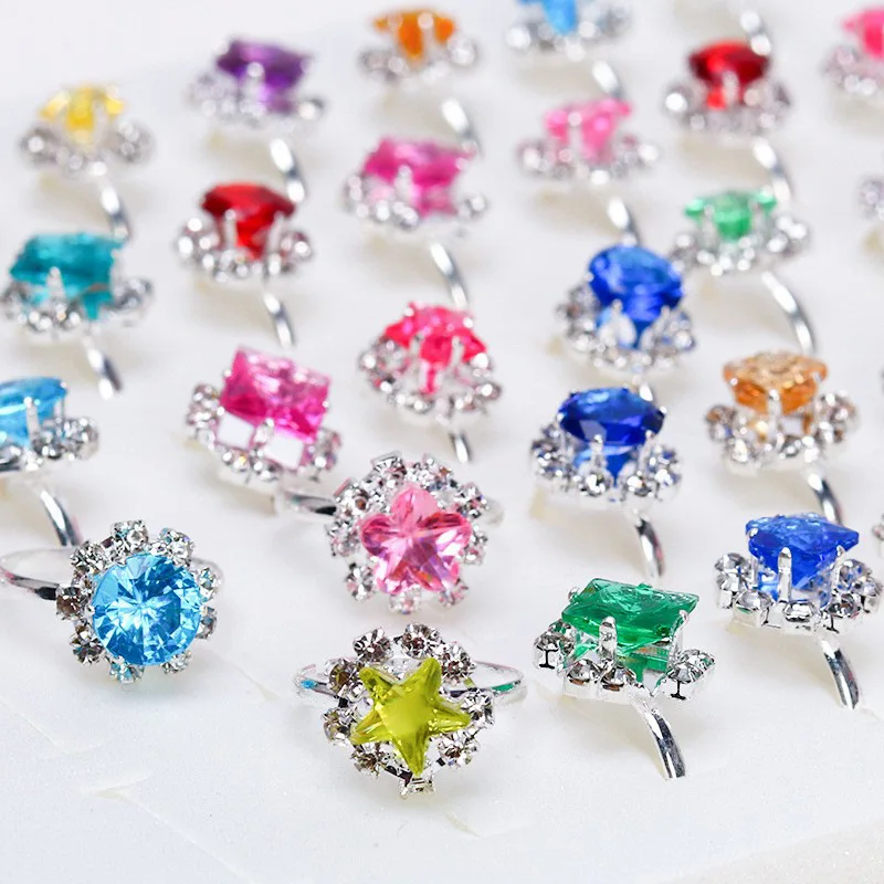 Anillos ajustables de juguete para niñas – fantasía de joyería