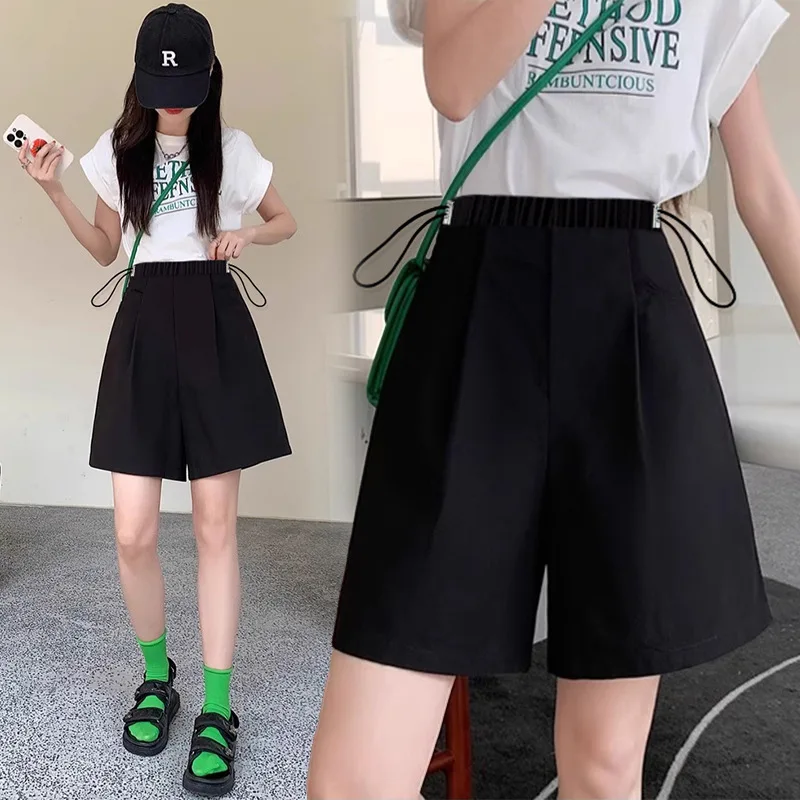 Pantalones cortos de embarazo con cordón rectos informales verano