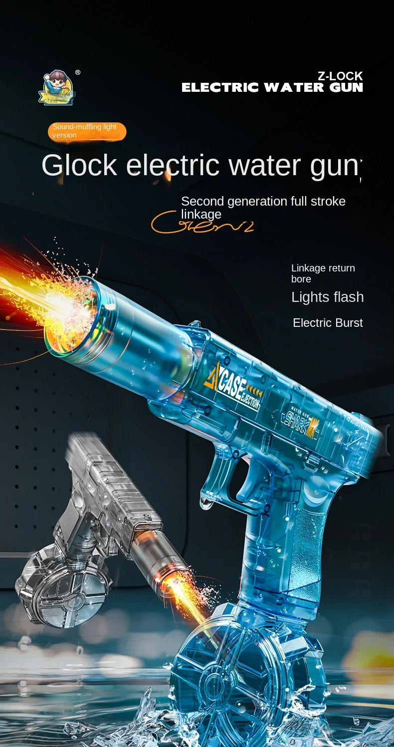 Pistola de agua eléctrica con efecto luminoso