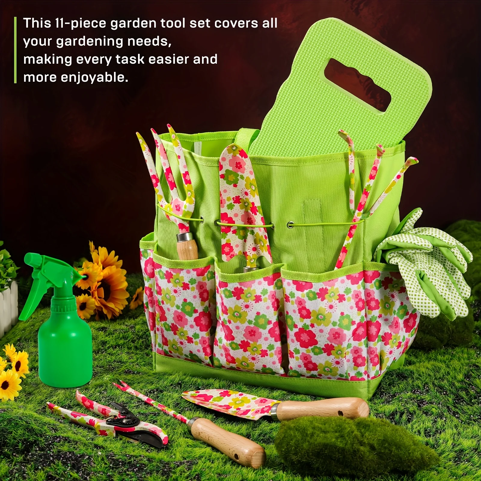 Herramientas de jardinería para niños con bolsa organizadora - imagen 3