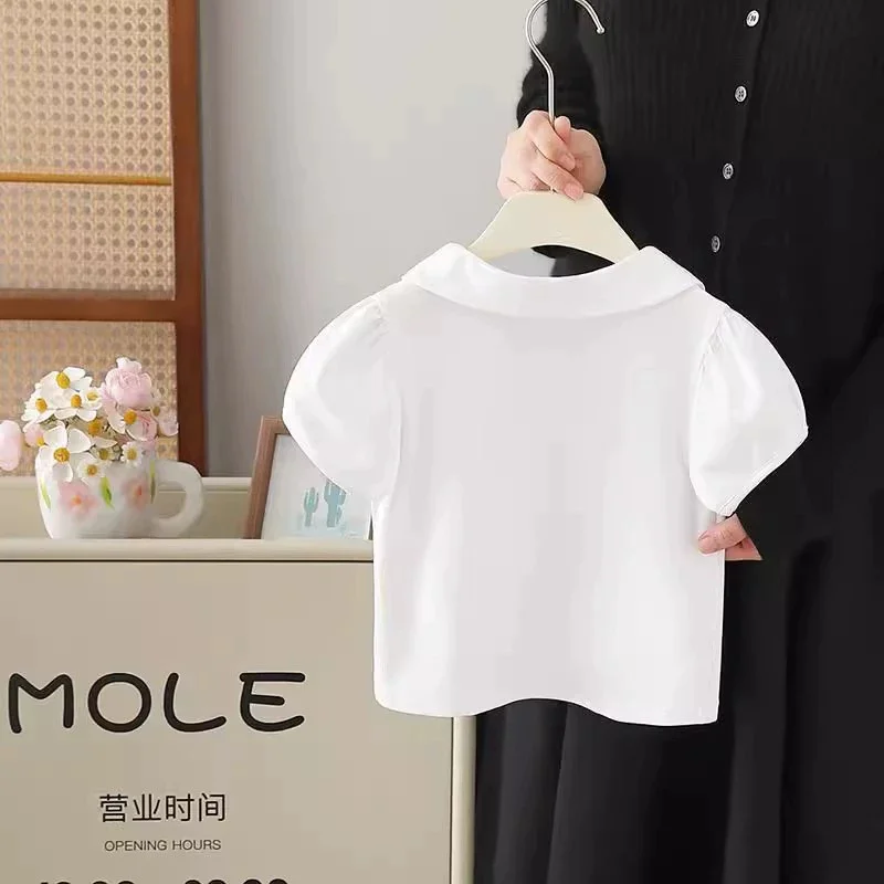 Camiseta niña manga corta con lazo estilo blusa informal verano - imagen 5