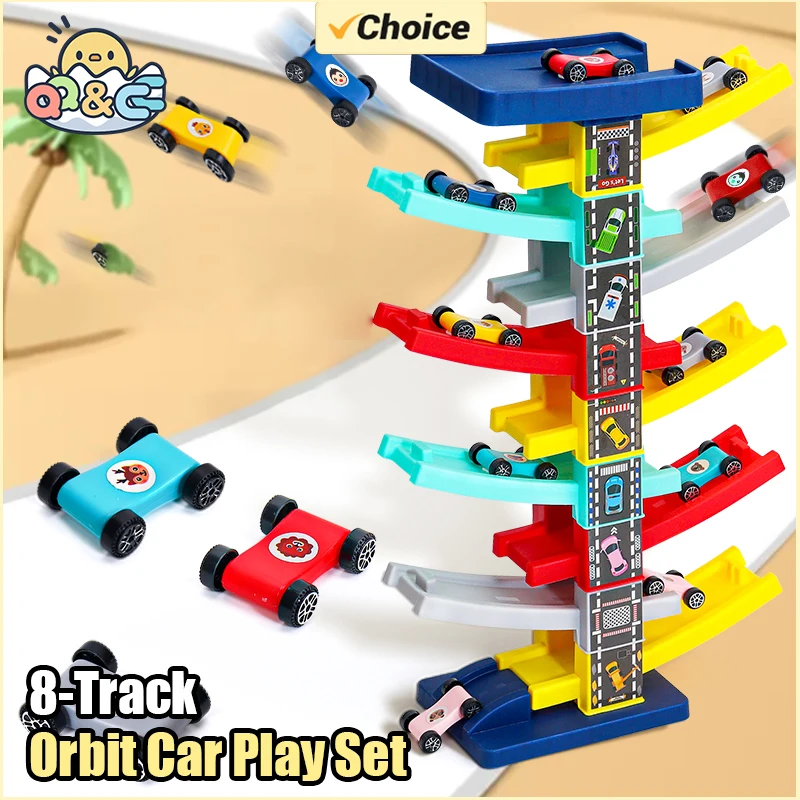 Pista de carreras Orbit apilable con coches y riel de cortina - imagen 3