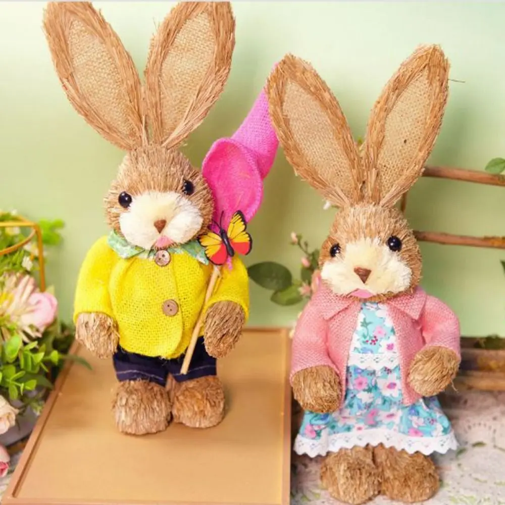 Conejo de Pascua tejido artesanal estilo rústico retro - imagen 5