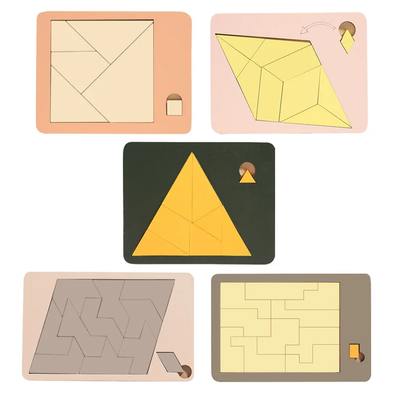 Tangram de madera geométrico para niños y adultos, reto - imagen 2