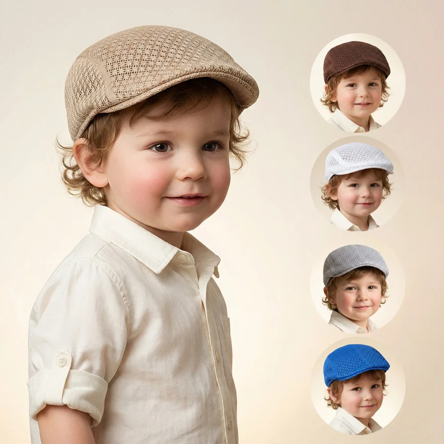 Sombrero de verano infantil retro de malla – para el sol - imagen 5