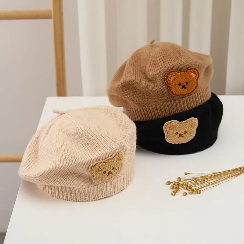 Gorro de lana para bebé con oso, cálido de invierno - imagen 5
