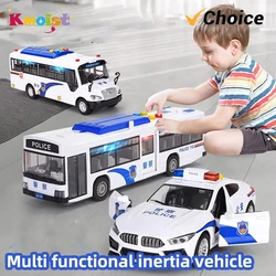 Coche de policía juguete con sonido ligero, metal fundido