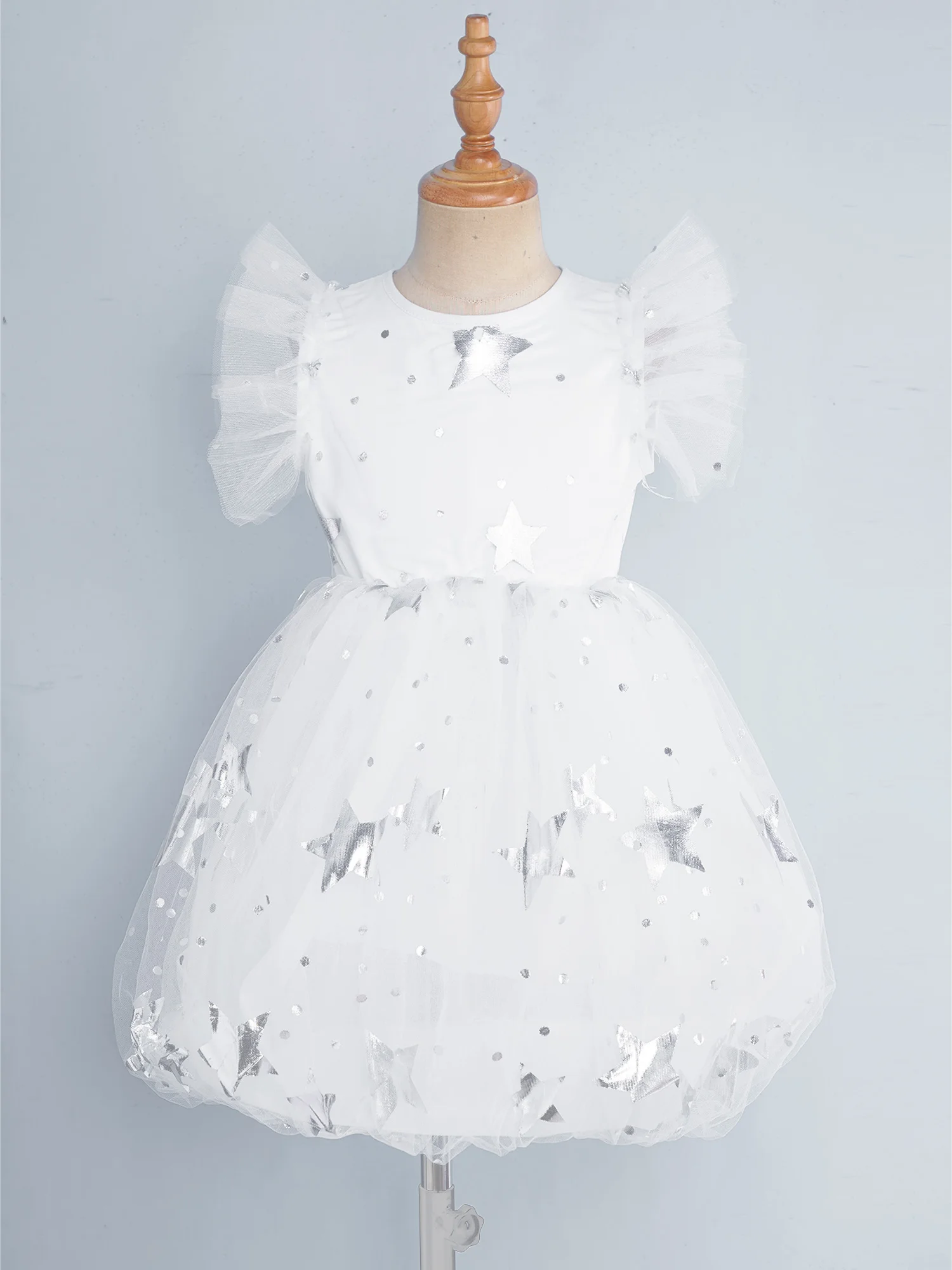 Vestido niña de tul con tutú, volantes y pantimedias para fiesta - imagen 2