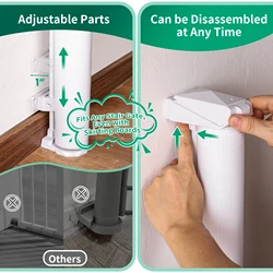 PANGDUBE Puerta de seguridad retráctil sin perforar para bebés