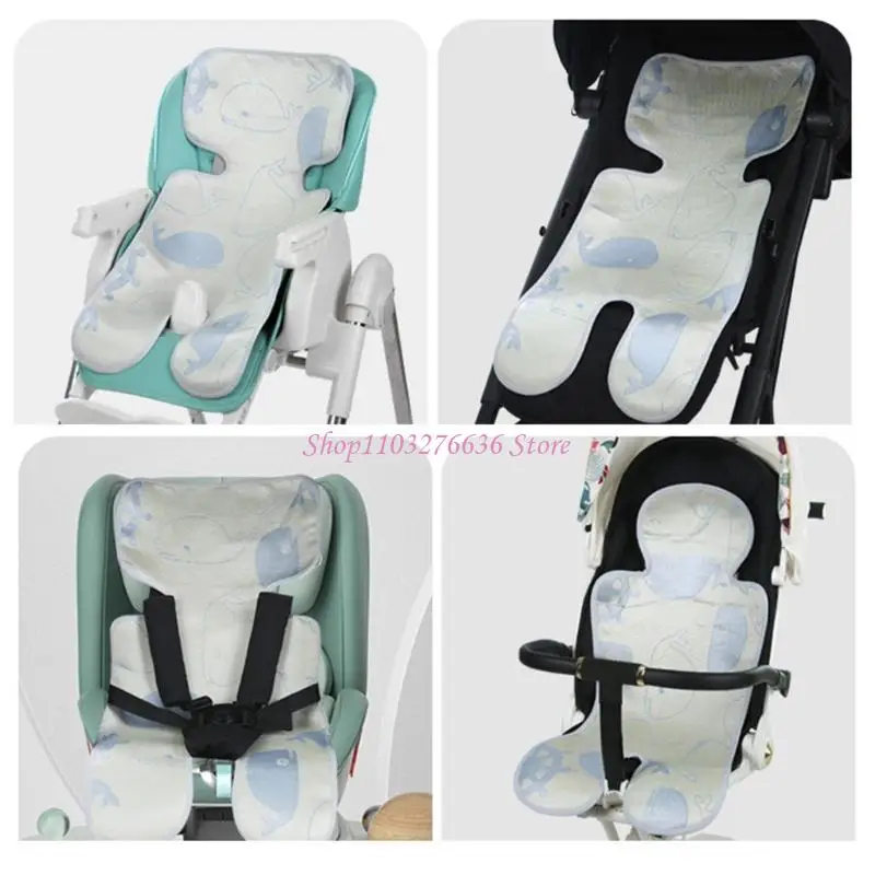 Funda de asiento transpirable de seda helada para cochecito bebé - imagen 3
