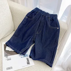 Pantalones cortos de mezclilla infantiles de algodón finos veraniegos