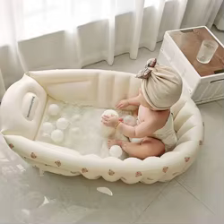 Bañera inflable para bebé con respaldo y asiento portátil