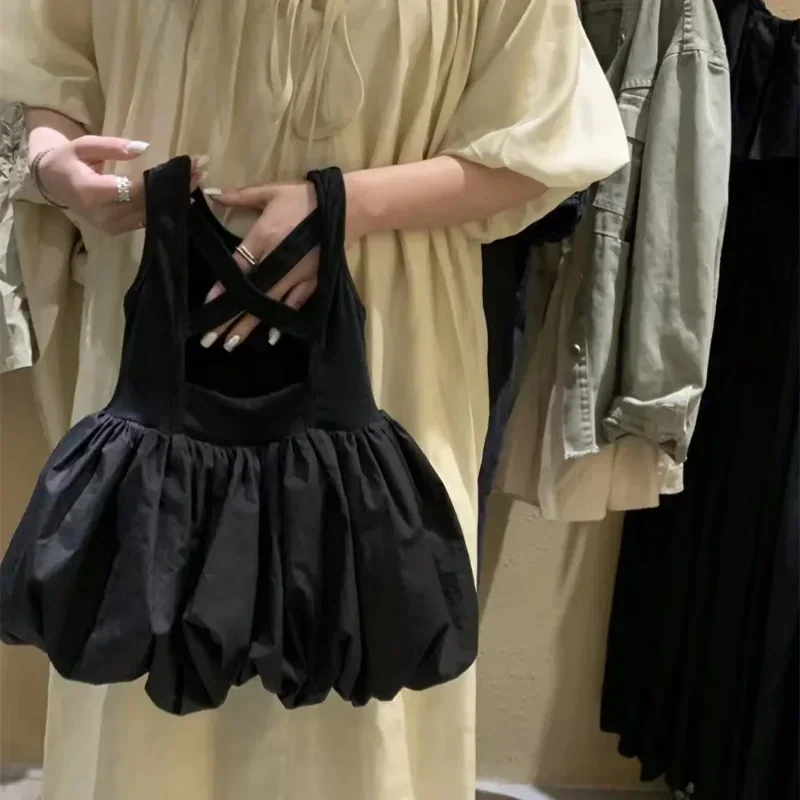 Vestido sin espalda de algodón liso con tirantes para niña