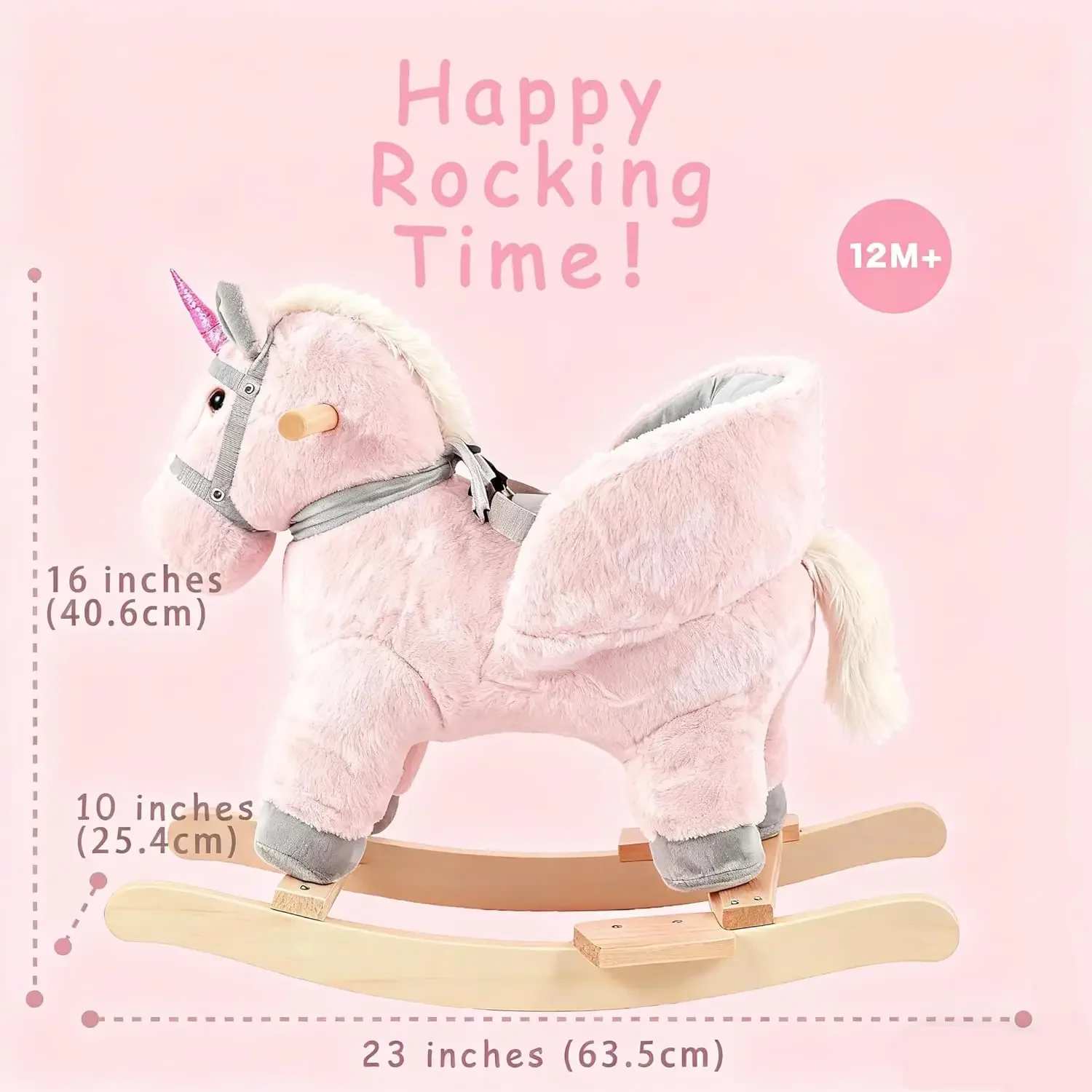 Balancín infantil unicornio de madera, regalo para bebé - imagen 3