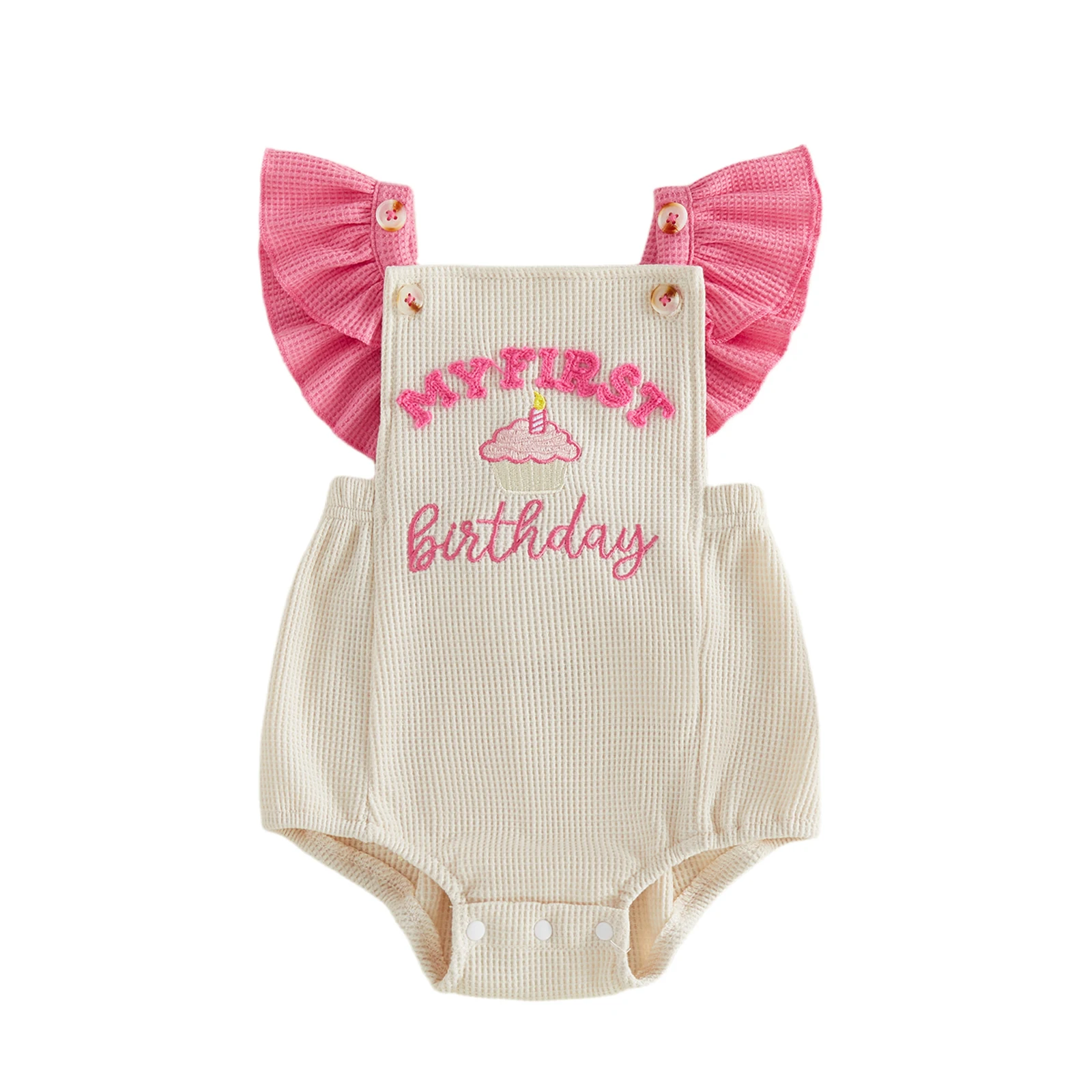 Mono de bebé niña sin mangas bordado letras tartita verano cumpleaños - imagen 2