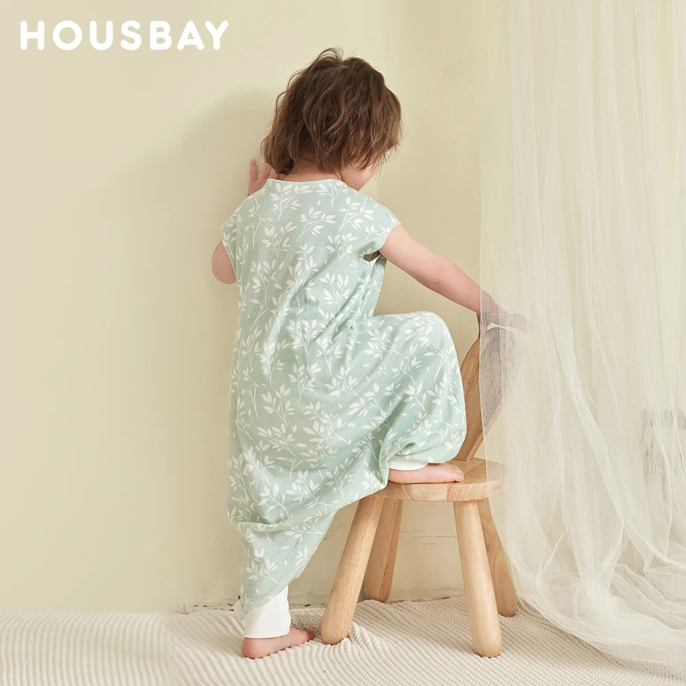 Saco de dormir infantil de algodón fresco con motivo herbal - imagen 3
