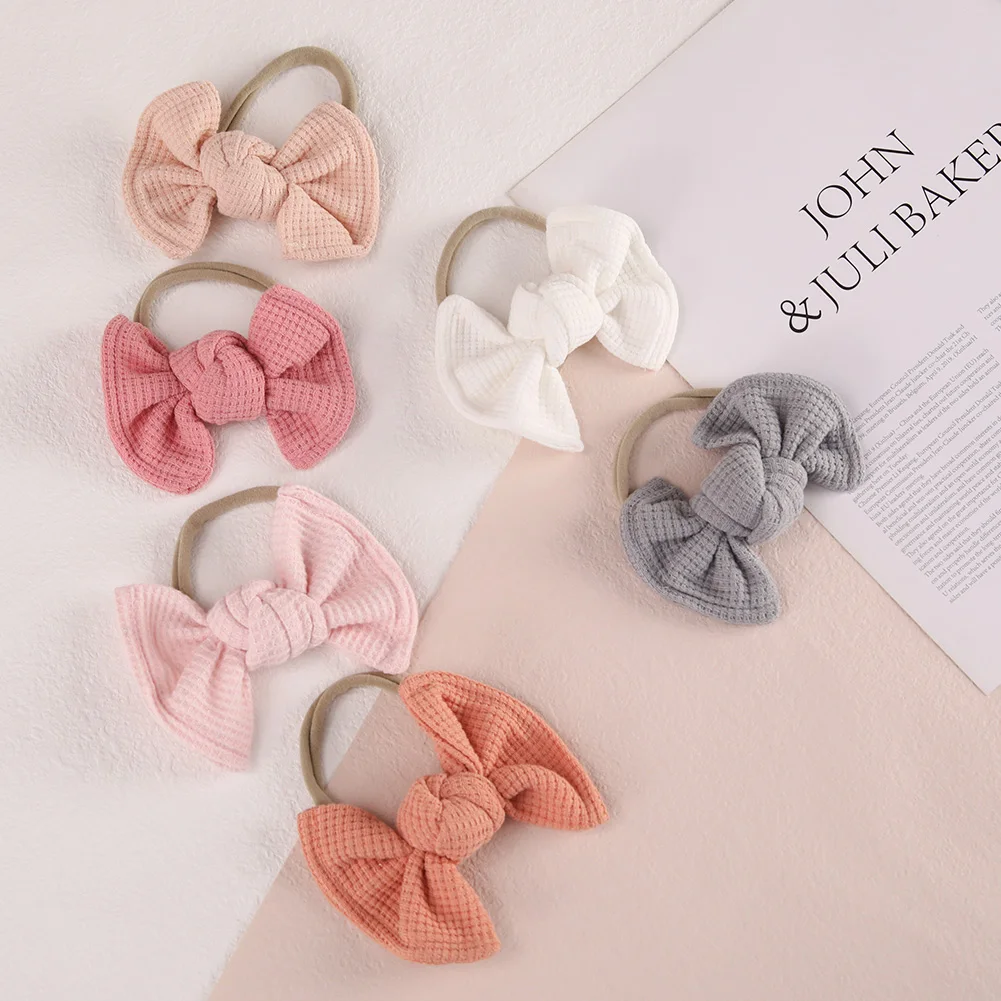 Diademas para bebe: lazos de ganchillo, bandas elasticas de nailon - imagen 3