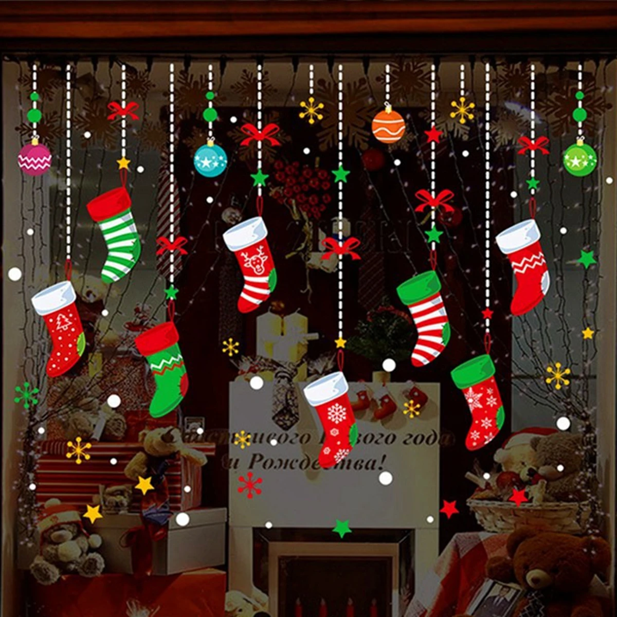 Pegatinas infantiles de Navidad para paredes y ventanas - imagen 4