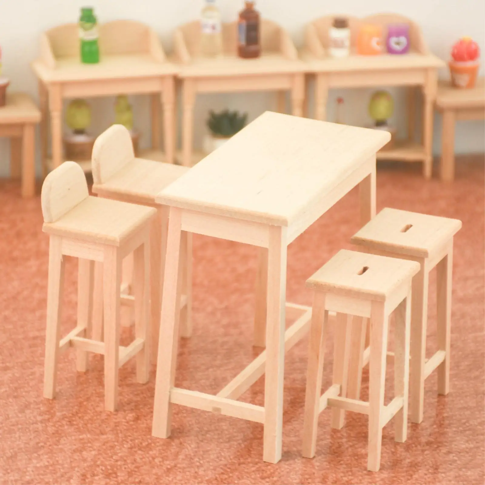 Muebles de madera en miniatura para casa de muñecas - imagen 3