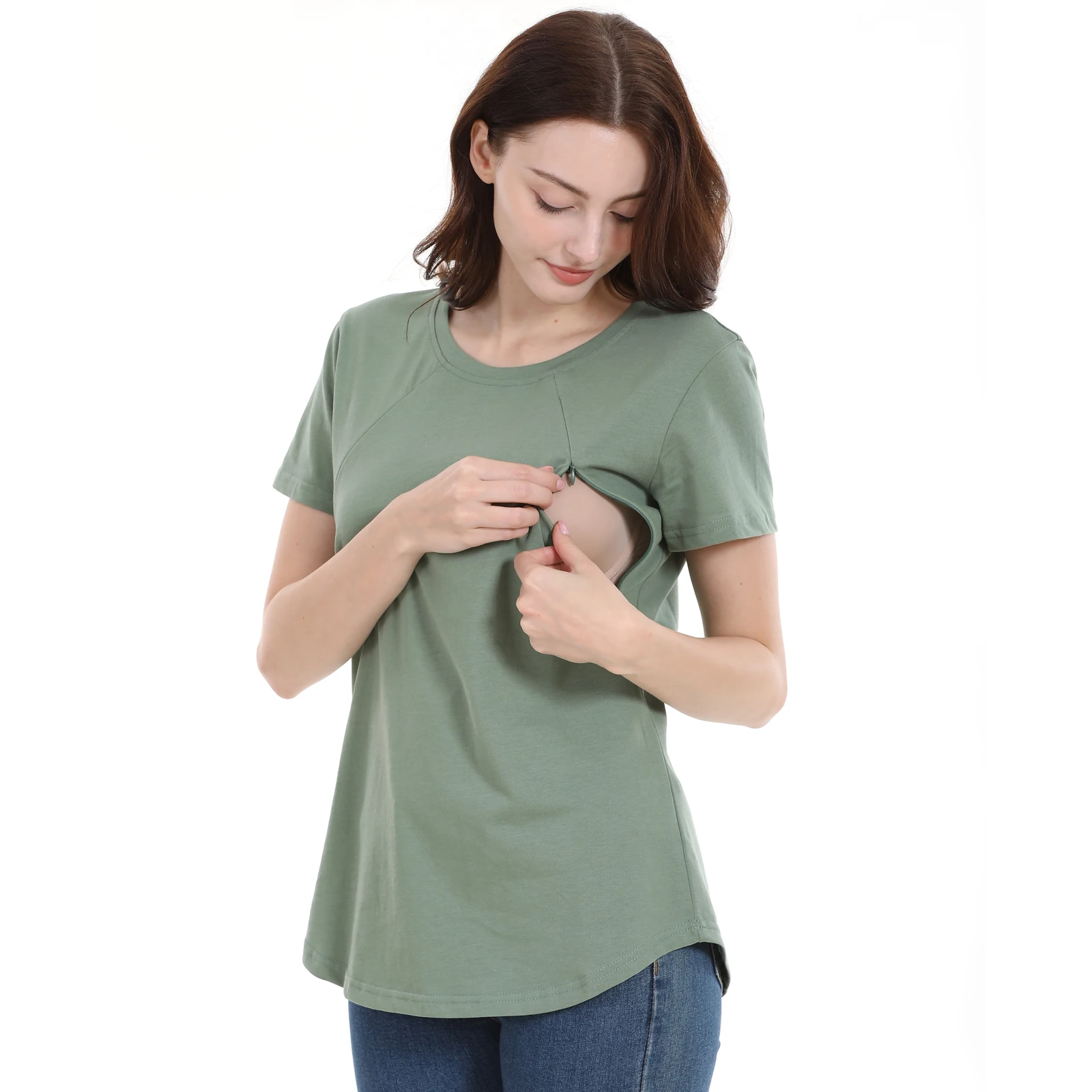 Camiseta de maternidad y lactancia de algodón manga corta - imagen 5