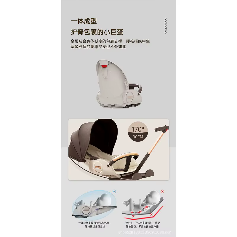 Coche plegable reversible desde recién nacido – Cochecito alto para bebé - imagen 3