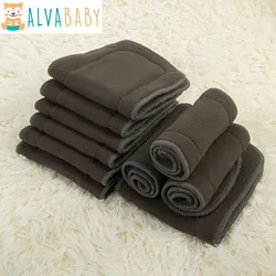 ALVABABY Insertos pañal tela Bambú carbón 5 capas absorbentes