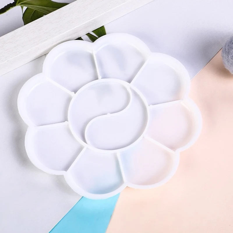 Paleta de pintura ZYF reutilizable de plástico blanca para acuarela - imagen 2