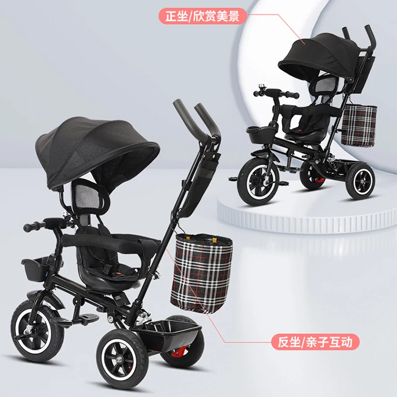 Triciclo evolutivo plegable con asiento giratorio y música para bebé - imagen 4