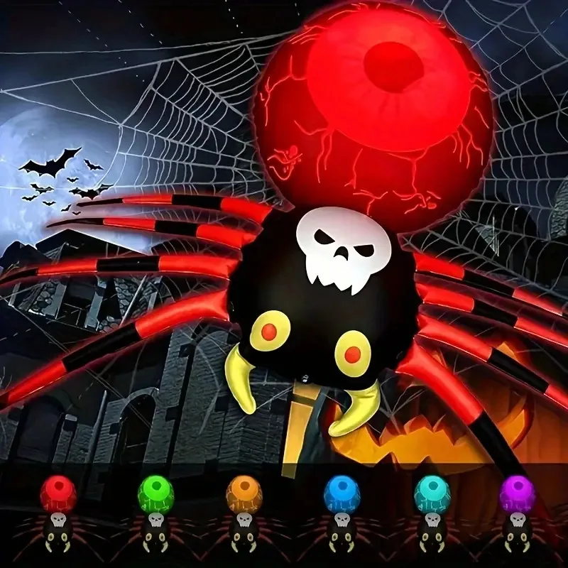 Araña inflable LED que brilla en la oscuridad para Halloween