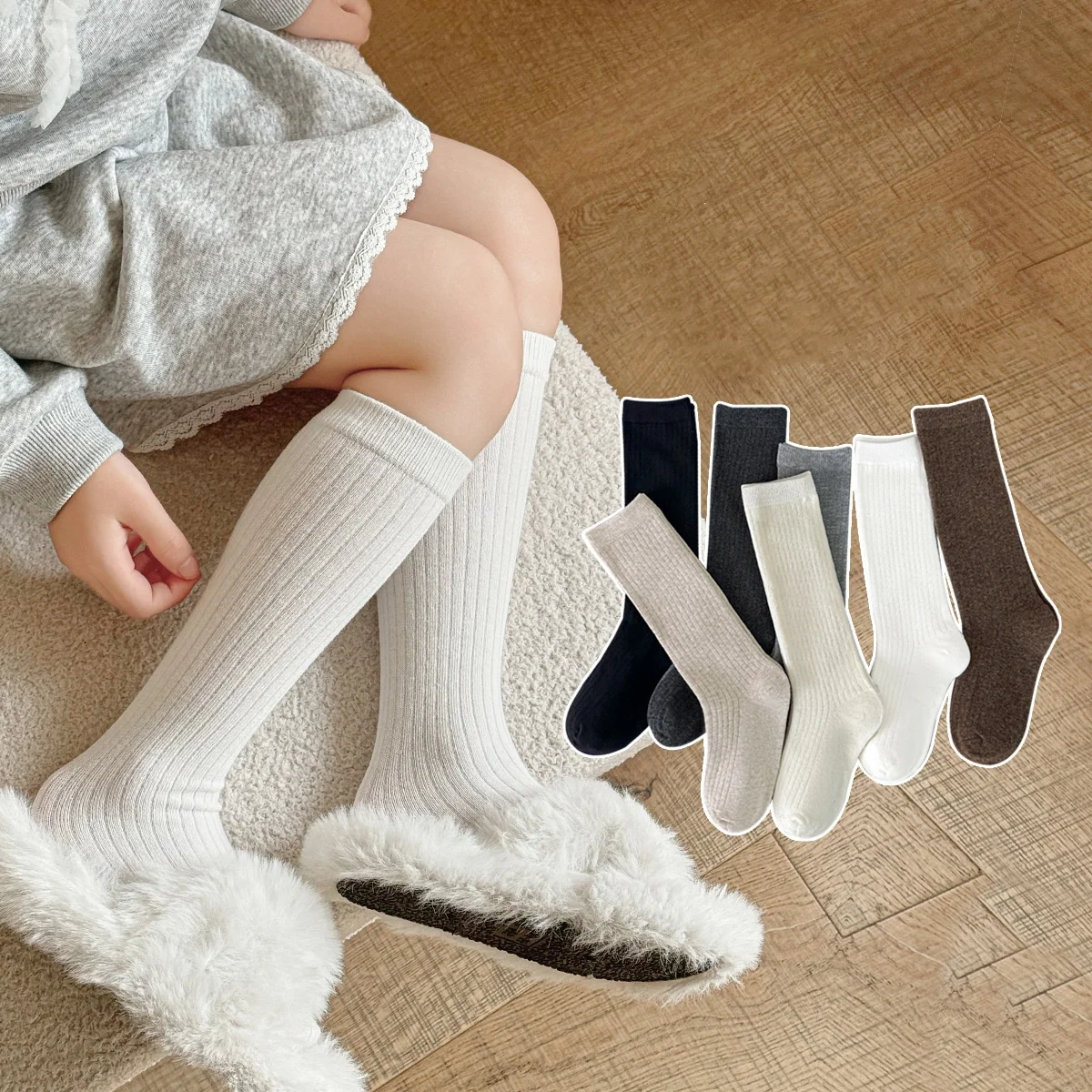 Calcetines largos estilo universitario para niños