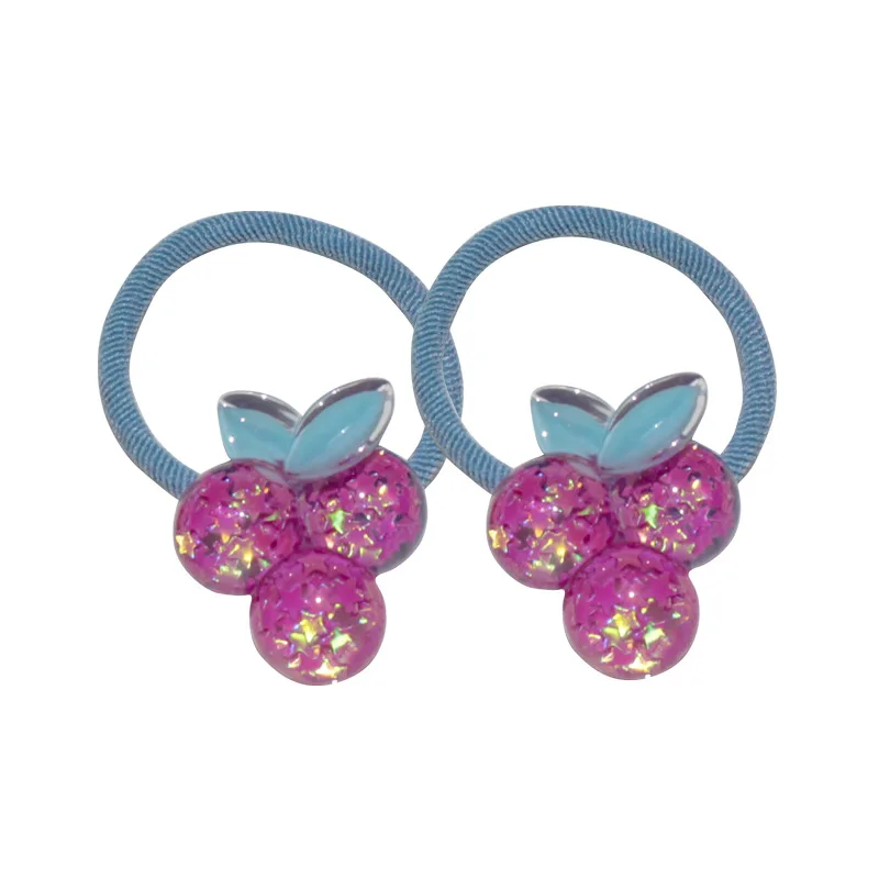 Lazos elásticos para el cabello con lentejuelas de cereza y flores - imagen 3