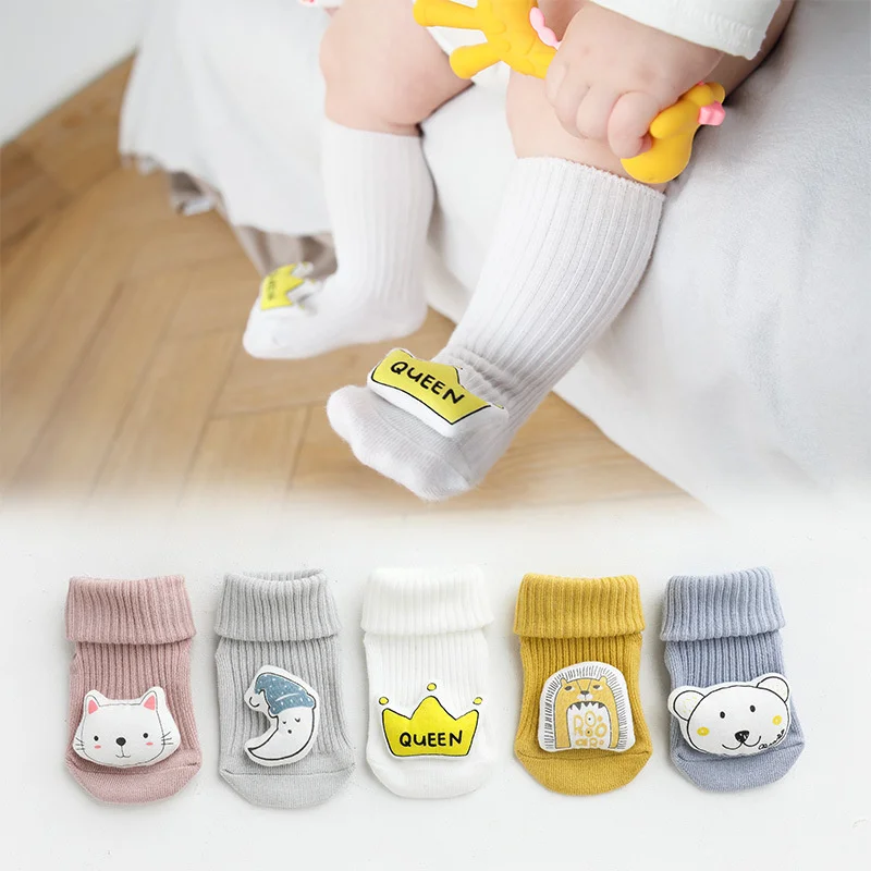 Calcetines antideslizantes de algodón para bebé recién nacido - imagen 3
